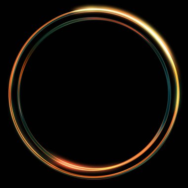 Parlak Çerçeve Arkaplanı. Siyah arkaplanda izole edilmiş parlak geometrik şablon. Soyut 2d illüstrasyon.