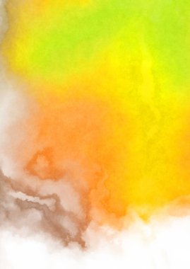 Beyaz arkaplanda soyut renkli suluboya. Dijital resim.