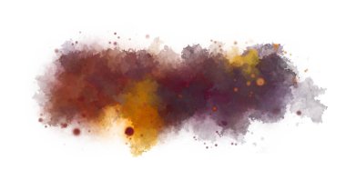 Suluboya arka planda lekeler ve lekelerle boyanmış. Fırça darbesi ile boyanmış. 2d Görüntü.