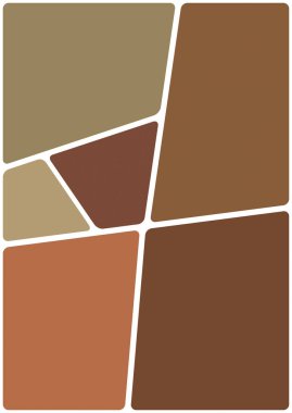 Beyaz boşluğu olan renkli bir çizim. Soyut geometrik desen. Mozaik arka plan. Geometrik çok renkli şekiller.