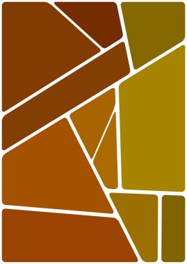 Beyaz boşluğu olan renkli bir çizim. Soyut geometrik desen. Mozaik arka plan. Geometrik çok renkli şekiller.