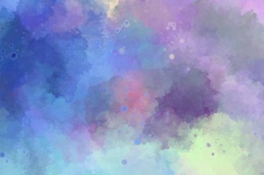 Suluboya arka planda lekeler ve lekelerle boyanmış. Fırça darbesi ile boyanmış. 2d Görüntü.