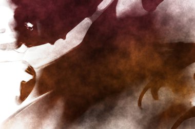 Beyaz arkaplanda soyut renkli suluboya. Dijital resim.