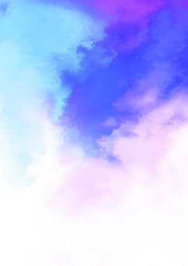 Beyaz arkaplanda soyut renkli suluboya. Dijital resim.