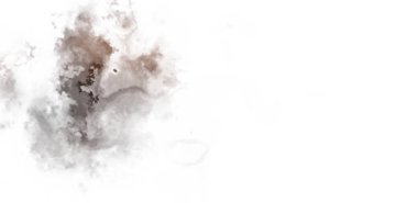 Beyaz arkaplanda soyut renkli suluboya. Dijital resim.