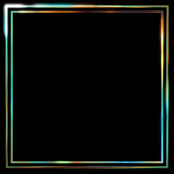 Sfondo Glow Frame Modello Geometrico Incandescente Neon Isolato Sfondo Nero — Foto Stock