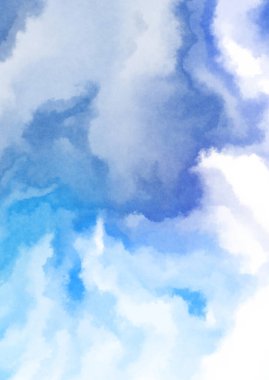 Beyaz arkaplanda soyut renkli suluboya. Dijital resim.