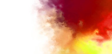 Beyaz arkaplanda soyut renkli suluboya. Dijital resim.