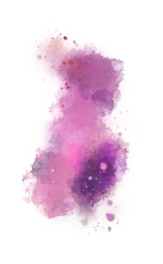 Suluboya arka planda lekeler ve lekelerle boyanmış. Fırça darbesi ile boyanmış. 2d Görüntü.