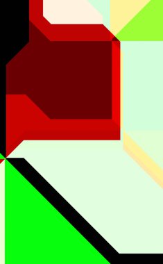 Renkli ve canlı geometrik şekiller katmanları var. Bir teknoloji planının dijital illüstrasyonu. Gelecekçi tasarım şablonu.