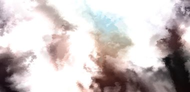 Beyaz arkaplanda soyut renkli suluboya. Dijital resim.