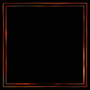 Parlak Çerçeve Arkaplanı. Siyah arkaplanda izole edilmiş parlak geometrik şablon. Soyut 2d illüstrasyon.