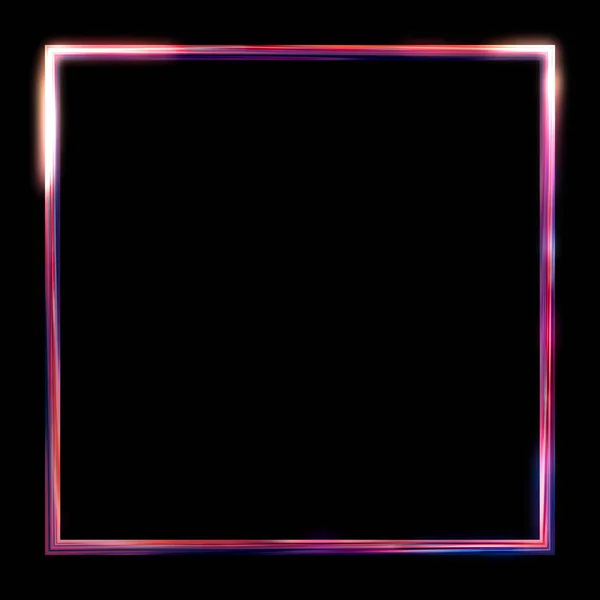 Glow Frame Background Neon Glowing Geometric Template Isolated Black Background — 스톡 사진