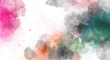 Suluboya arka planda lekeler ve lekelerle boyanmış. Fırça darbesi ile boyanmış. 2d Görüntü.