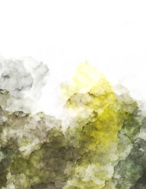 Suluboya arka planda lekeler ve lekelerle boyanmış. Fırça darbesi ile boyanmış. 2d Görüntü.