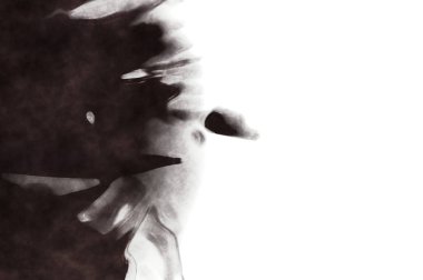 Beyaz arkaplanda soyut renkli suluboya. Dijital resim.