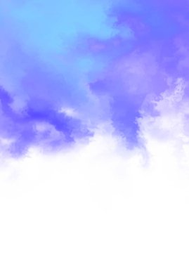 Beyaz arkaplanda soyut renkli suluboya. Dijital resim.