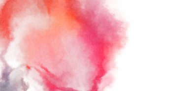 Beyaz arkaplanda soyut renkli suluboya. Dijital resim.