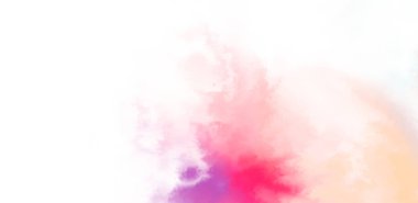 Beyaz arkaplanda soyut renkli suluboya. Dijital resim.