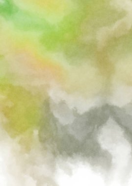 Beyaz arkaplanda soyut renkli suluboya. Dijital resim.