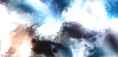 Beyaz arkaplanda soyut renkli suluboya. Dijital resim.