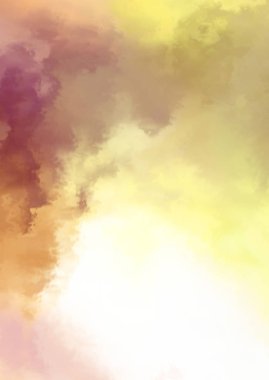 Beyaz arkaplanda soyut renkli suluboya. Dijital resim.