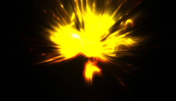 Partículas Luz Movimiento Creando Una Explosión Rayos Multicolores Brillantes Sobre —  Fotos de Stock