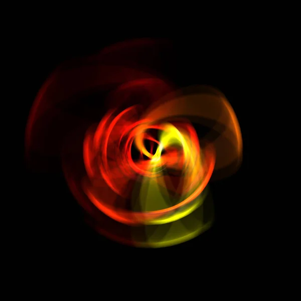 Spinning Rays Light Isolated Black Background Graphic Illustration Glowing Colorful — Stock Photo, Image