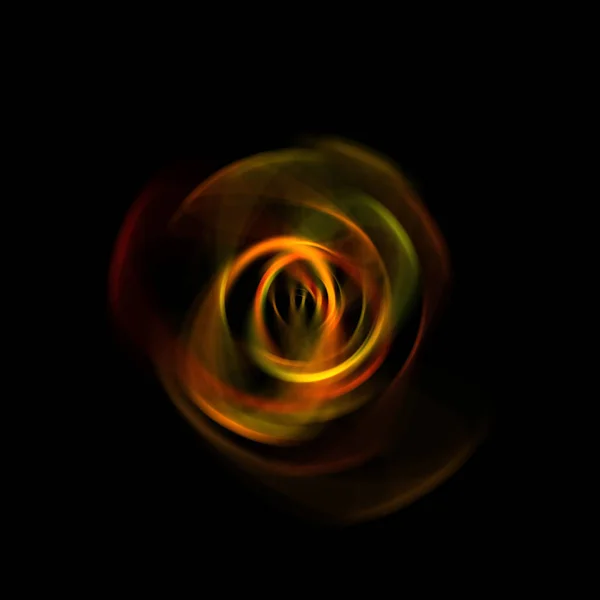 Spinning Rays Light Isolated Black Background Graphic Illustration Glowing Colorful — Stock Photo, Image