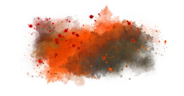 Suluboya arka planda lekeler ve lekelerle boyanmış. Fırça darbesi ile boyanmış. 2d Görüntü.