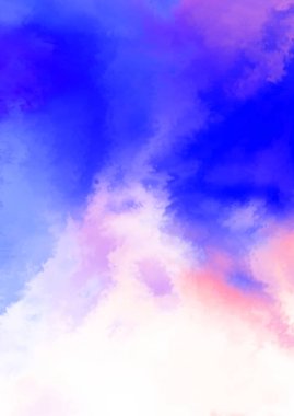 Beyaz arkaplanda soyut renkli suluboya. Dijital resim.