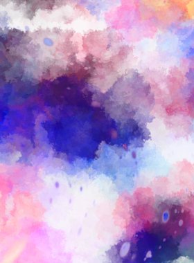 Suluboya arka planda lekeler ve lekelerle boyanmış. Fırça darbesi ile boyanmış. 2d Görüntü.