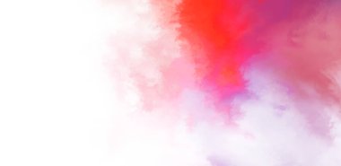 Beyaz arkaplanda soyut renkli suluboya. Dijital resim.