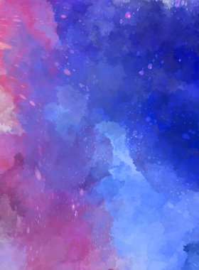 Suluboya arka planda lekeler ve lekelerle boyanmış. Fırça darbesi ile boyanmış. 2d Görüntü.