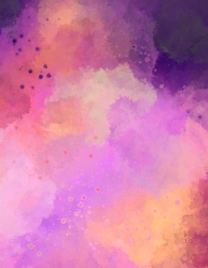 Suluboya arka planda lekeler ve lekelerle boyanmış. Fırça darbesi ile boyanmış. 2d Görüntü.