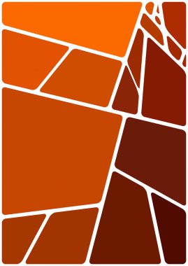 Beyaz boşluğu olan renkli bir çizim. Soyut geometrik desen. Mozaik arka plan. Geometrik çok renkli şekiller.