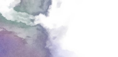 Beyaz arkaplanda soyut renkli suluboya. Dijital resim.