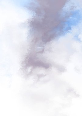 Beyaz arkaplanda soyut renkli suluboya. Dijital resim.