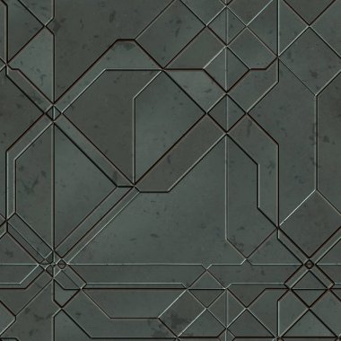 Kusursuz Bilim Kurgu Panelleri. Geleceğin dokusu. Uzay gemisi kaplaması geometrik desen. 3 boyutlu illüstrasyon. Teknoloji konsepti.
