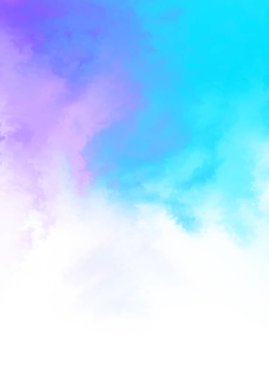 Beyaz arkaplanda soyut renkli suluboya. Dijital resim.