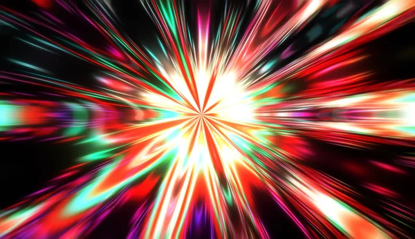 Explosión Una Estrella Brillante Imagen Fondo Dinámica Colorida Luces Brillantes —  Fotos de Stock