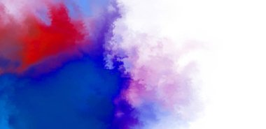 Beyaz arkaplanda soyut renkli suluboya. Dijital resim.