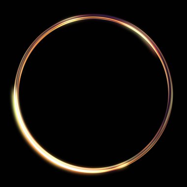 Parlak Çerçeve Arkaplanı. Siyah arkaplanda izole edilmiş parlak geometrik şablon. Soyut 2d illüstrasyon.