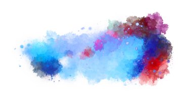 Suluboya arka planda lekeler ve lekelerle boyanmış. Fırça darbesi ile boyanmış. 2d Görüntü.