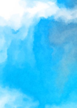 Beyaz arkaplanda soyut renkli suluboya. Dijital resim.