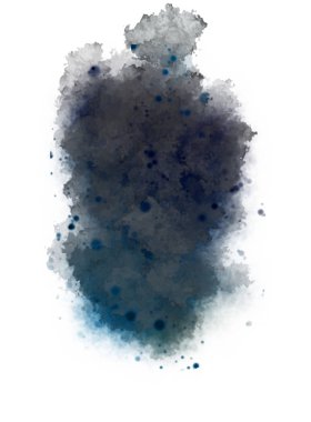 Suluboya arka planda lekeler ve lekelerle boyanmış. Fırça darbesi ile boyanmış. 2d Görüntü.