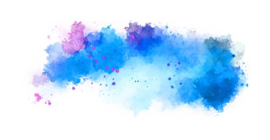 Suluboya arka planda lekeler ve lekelerle boyanmış. Fırça darbesi ile boyanmış. 2d Görüntü.