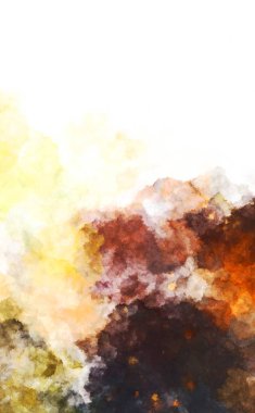 Suluboya arka planda lekeler ve lekelerle boyanmış. Fırça darbesi ile boyanmış. 2d Görüntü.