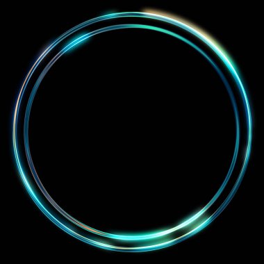 Parlak Çerçeve Arkaplanı. Siyah arkaplanda izole edilmiş parlak geometrik şablon. Soyut 2d illüstrasyon.