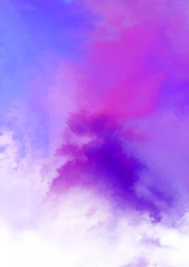 Beyaz arkaplanda soyut renkli suluboya. Dijital resim.